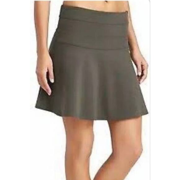 Athleta Women's Ponte Twill Earthy Green A-Line Skirt Size 14 - Picture 1 of 5